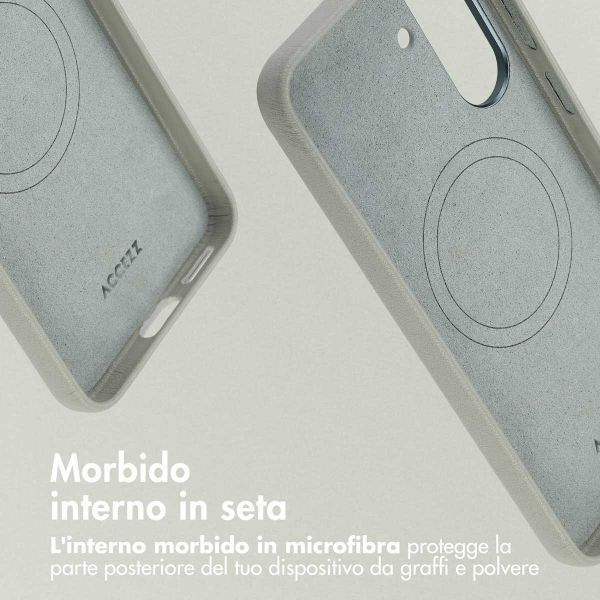 Accezz Cover in Pelle con MagSafe Samsung Galaxy A36 / A56 - Light Grey