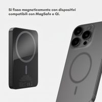 Selencia Vivid Powerbank 5.000 mAh - MagSafe e Qi - Nero / Happy Dots Burgundy