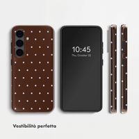 Selencia Cover posteriore Vivid con MagSafe Samsung Galaxy S24 - Happy Dots Chocolate