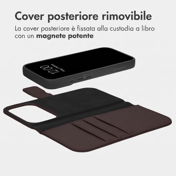 imoshion Cover a libro di lusso 2-in-1 rimovibile Apple iPhone 18 Pro Max / 17 Pro Max - Marrone