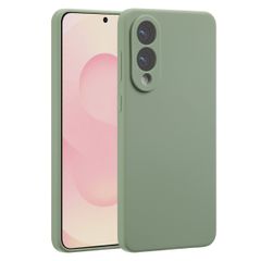 Accezz Cover in silicone liquido con MagSafe Samsung Galaxy S25 Edge - Cooper Green