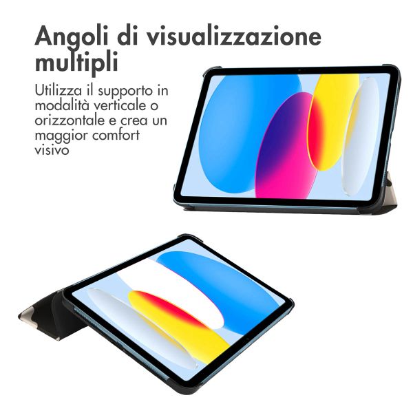 imoshion Cover Trifold Design Apple iPad 11 (2025) 11 pollici A16 / iPad 10 (2022) 10.9 pollici - Leopard