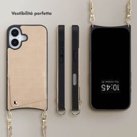 Selencia Cover per telefono Nova Croco con cordino e portacarte Apple iPhone 17 - Beige