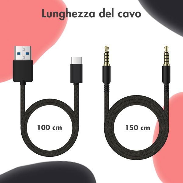 imoshion Cuffie wireless per bambini Dino LED Light - Limitatore di decibel - Con cavo AUX - Black / Red