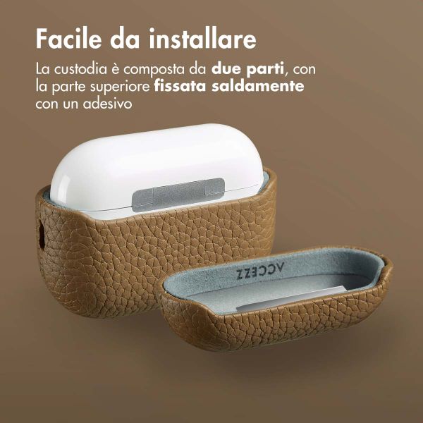 Accezz Cover in vera pelle  Apple AirPods Pro 2 - Taupe
