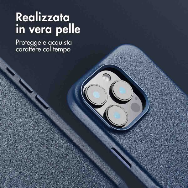 Accezz Cover in Pelle con MagSafe Apple iPhone 16 Pro - Nightfall Blue