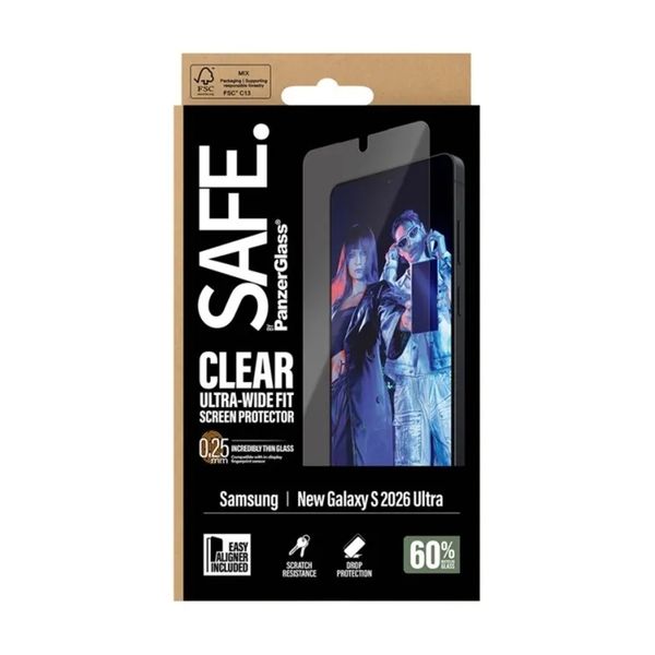 SAFE by PanzerGlass Vetro temperato ultra-wide Fit con applicatore Samsung Galaxy S26 Ultra