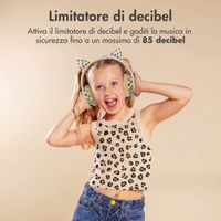imoshion Special Edition - Cuffie wireless per bambini LED Light Cat Ear - Limitatore di Decibel - Con cavo AUX - Leopardo