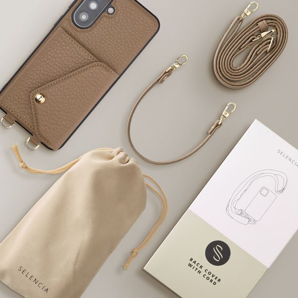 Selencia Cover per telefono Sera con cordino e portacarte a busta Samsung Galaxy A37 (5G) - Taupe