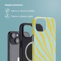 Selencia Cover posteriore Vivid con MagSafe Apple iPhone 14 - Zebra Winter Sky Titanium Yellow