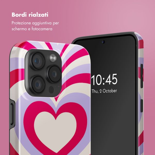 Selencia Cover posteriore Vivid con MagSafe Apple iPhone 15 Pro - Double Hearts Rubine Red Lilac