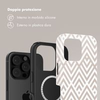 Selencia Cover posteriore Vivid con MagSafe Apple iPhone 16 Pro Max - Beige Zigzag