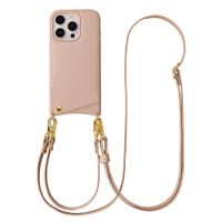 Selencia Cover per telefono Nova con cordino e portacarte Apple iPhone 16 Pro - Dusty Rose