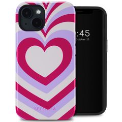 Selencia Cover posteriore Vivid con MagSafe Apple iPhone 14 - Double Hearts Rubine Red Lilac