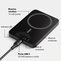 Selencia Vivid Powerbank 5.000 mAh - MagSafe e Qi - Nero / Wavy Swirl Pink Plum