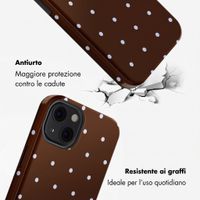Selencia Cover posteriore Vivid con MagSafe Apple iPhone 13 - Happy Dots Chocolate