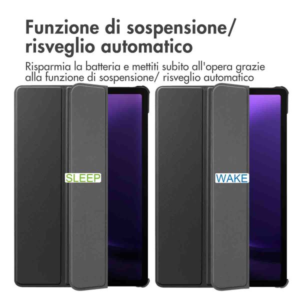imoshion Cover a libro Trifold Samsung Galaxy Tab S9 11.0 pollici / S10 Lite / S10 FE / S9 FE 10.9 pollici - Nero