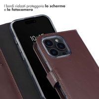 Selencia Cover a libro in vera pelle Apple iPhone 16 Pro Max - Marrone