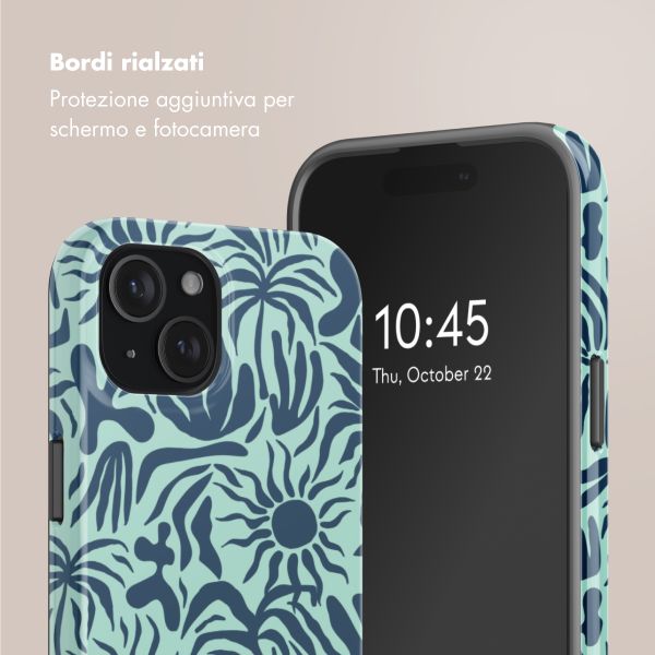 Selencia Cover posteriore Vivid con MagSafe Apple iPhone 15 - Tropical Vibes Light Blue