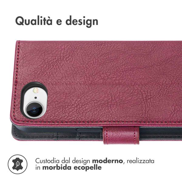 imoshion Cover a libro di Lusso Apple iPhone 17e / 16e - Bordeaux