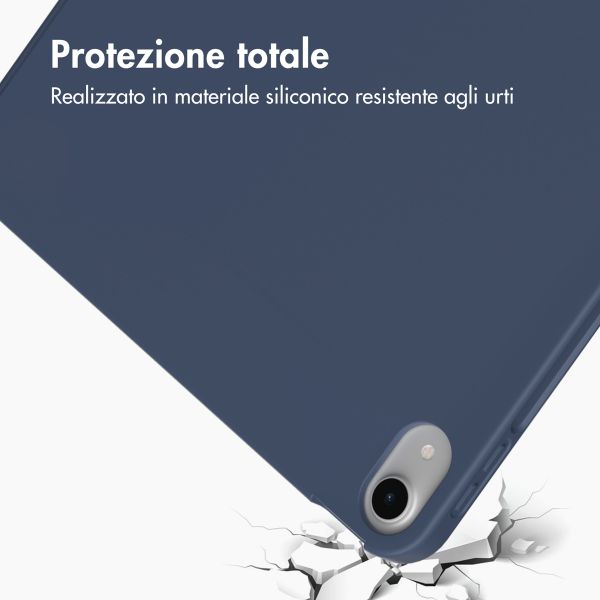 Accezz Cover a libro in silicone Smart Apple iPad Air 11 pollici (2026) M4 / (2025) M3 / (2024) M2 / Air 5 (2022) / Air 4 (2020) - Blu scuro