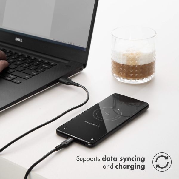 Accezz Caricatore da parete con cavo da USB-C a USB - Caricatore - 20 Watt - 1 metro - Nero
