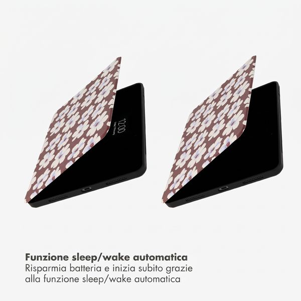 Selencia Cover per tablet Vivid Apple iPad 11 (2025) 11 pollici A16 / iPad 10 (2022) 10.9 pollici - Choco Flower Pop