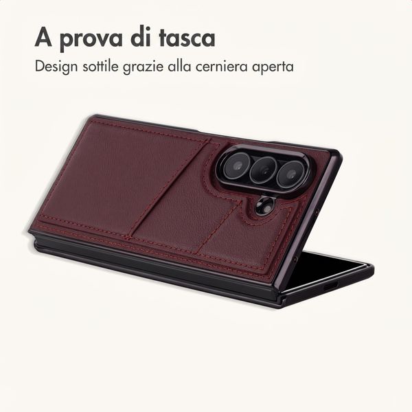 imoshion Cover posteriore MagSafe in pelle sintetica con portacarte Samsung Galaxy Z Fold 8 Ultra - Wine Red