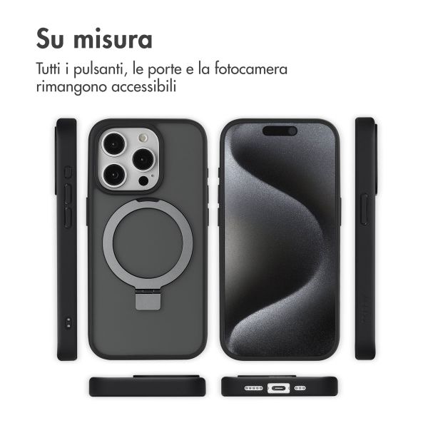 Accezz Cover con anello e supporto con MagSafe Apple iPhone 15 Pro - Nero