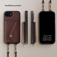 Selencia Cover per telefono Sera con cordino e portacarte a busta Apple iPhone 17e / 16e - Chocolate Brown