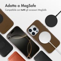 Accezz Cover in Pelle con MagSafe Apple iPhone 16 Pro - Marrone caffè