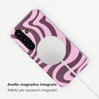 Selencia Cover posteriore Vivid con MagSafe Samsung Galaxy S25 - Wavy Swirl Pink Plum