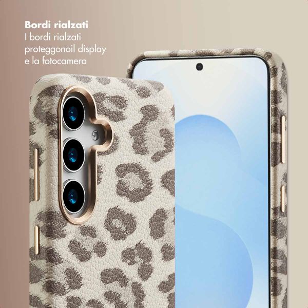 Selencia Cover Sabi Stampa pantera con MagSafe Samsung Galaxy S25 - Soft Ivory