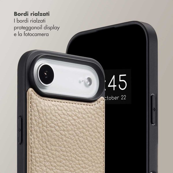 Selencia Cover per telefono Nova con cordino e portacarte Apple iPhone Air - Beige