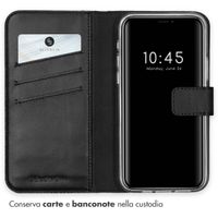 Selencia Cover a libro in vera pelle Apple iPhone 12 Pro Max - Nero