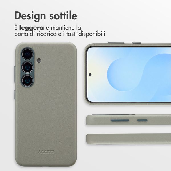 Accezz Cover in Pelle con MagSafe Samsung Galaxy S25 - Light Grey