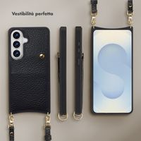 Selencia Cover per telefono Nova con cordino e portacarte Samsung Galaxy S26 - Nero