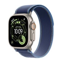 Apple Cinturino Trail Loop Apple Watch | 44/45/46/49 mm - Taglia S/M - Blue / Bright Blue Natural Titanium
