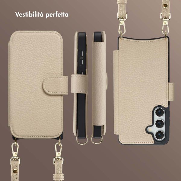 Selencia Cover Riva con MagSafe e cordino Samsung Galaxy S25 / S24 - Beige