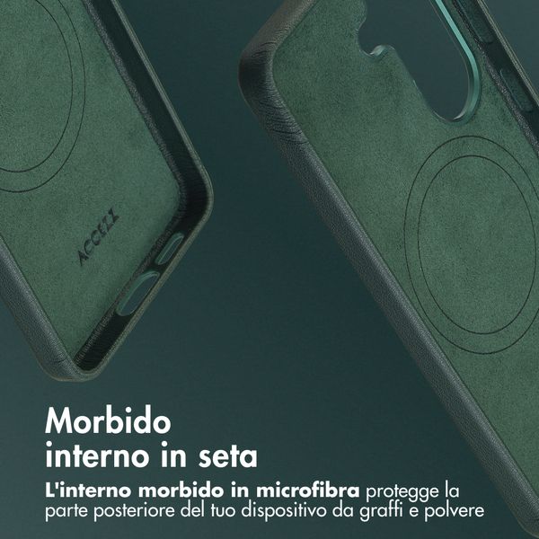 Accezz Cover in Pelle con MagSafe Samsung Galaxy S26 - Cedar Green