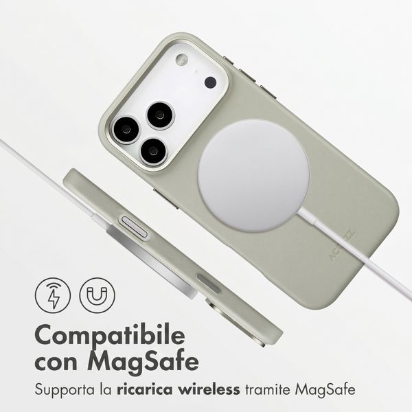 Accezz Cover in Pelle con MagSafe Apple iPhone 18 Pro Max / 17 Pro Max - Light Grey