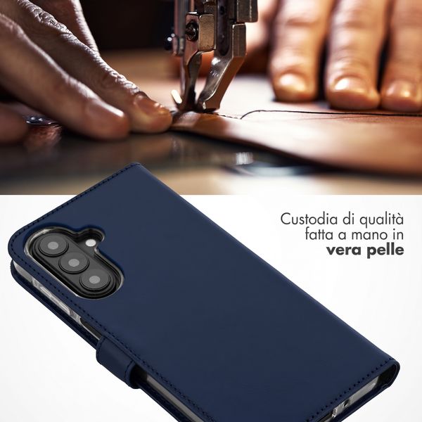 Selencia Cover a libro in vera pelle Samsung Galaxy A27 (5G) - Blu scuro