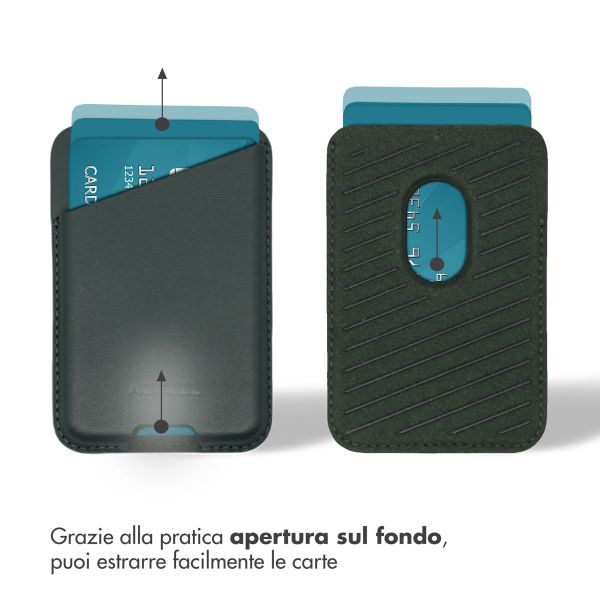 Accezz Portacarte in pelle - Compatibile con MagSafe e Qi2 - Cedar Green