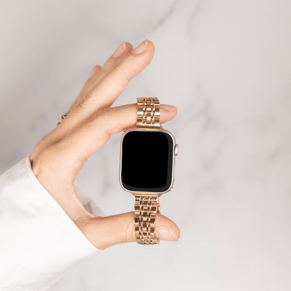 Selencia Cinturino sottile in acciaio ispirato a Jubilee Apple Watch | 38/40/41/42 mm - Oro rosa