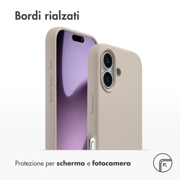 Accezz Cover in silicone liquido con MagSafe Apple iPhone 17 - Stone