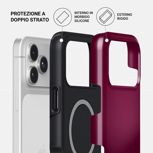 Burga Cover Posteriore Resistente con MagSafe Apple iPhone 17 Pro Max - Dark Cherry