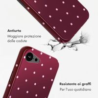 Selencia Cover posteriore Vivid con MagSafe Apple iPhone 17e / 16e - Happy Dots Burgundy