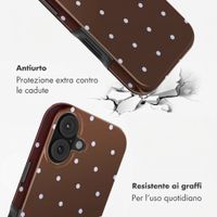 Selencia Cover posteriore Vivid con MagSafe Apple iPhone 16 - Happy Dots Chocolate