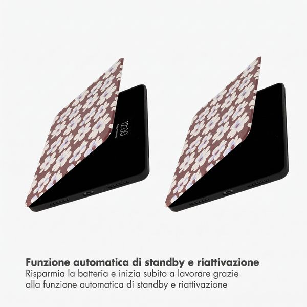 Selencia Cover per tablet Vivid Apple iPad Air 11 pollici (2026) M4 / (2025) M3 / (2024) M2 / Air 5 (2022) / Air 4 (2020) - Choco Flower Pop
