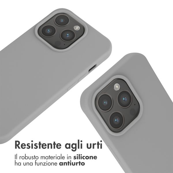 imoshion Cover in Silicone con Cordino Apple iPhone 15 Pro - Grigio chiaro